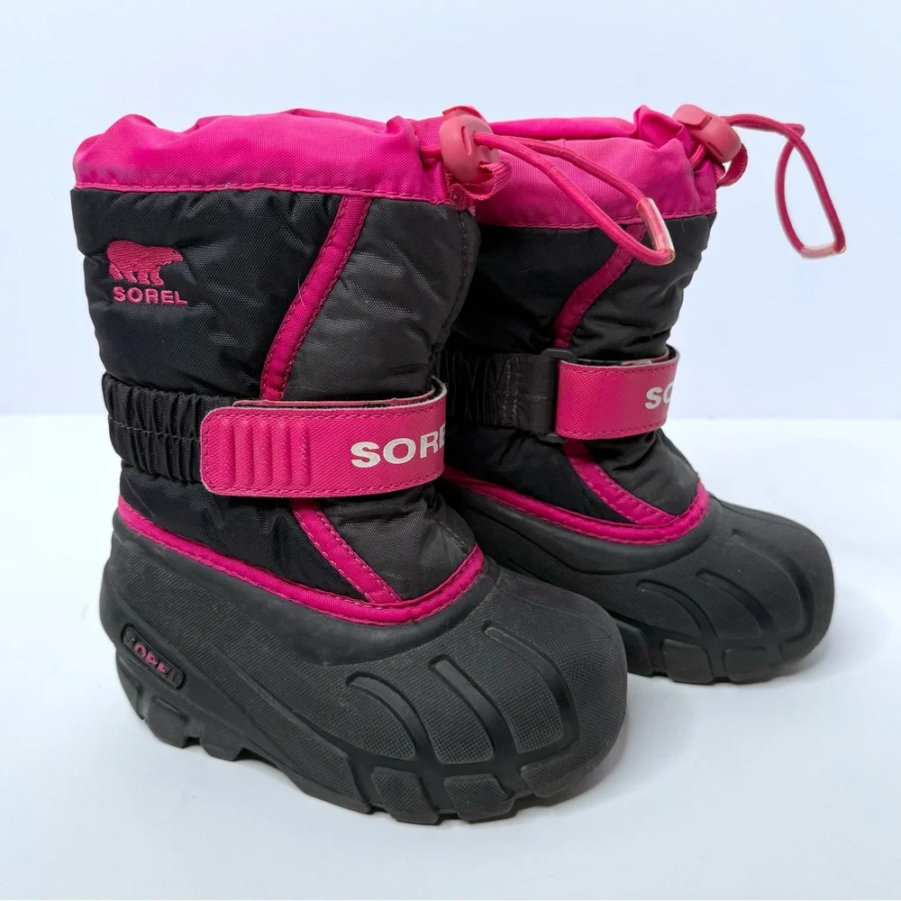 Sorel Black and Pink Flurry Winter Boots